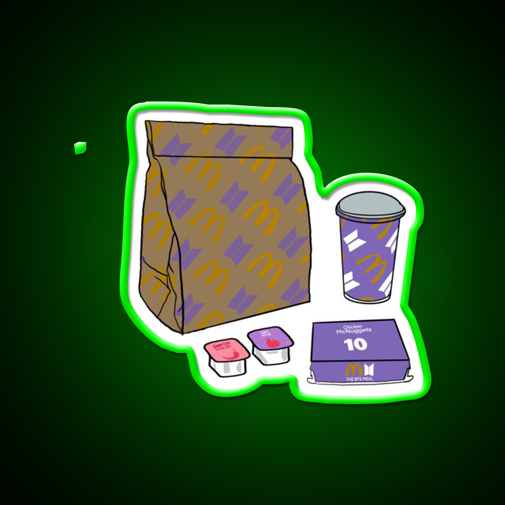 Bts Meals Fast Food Led Neon Sign For Burger Place Rgb Color