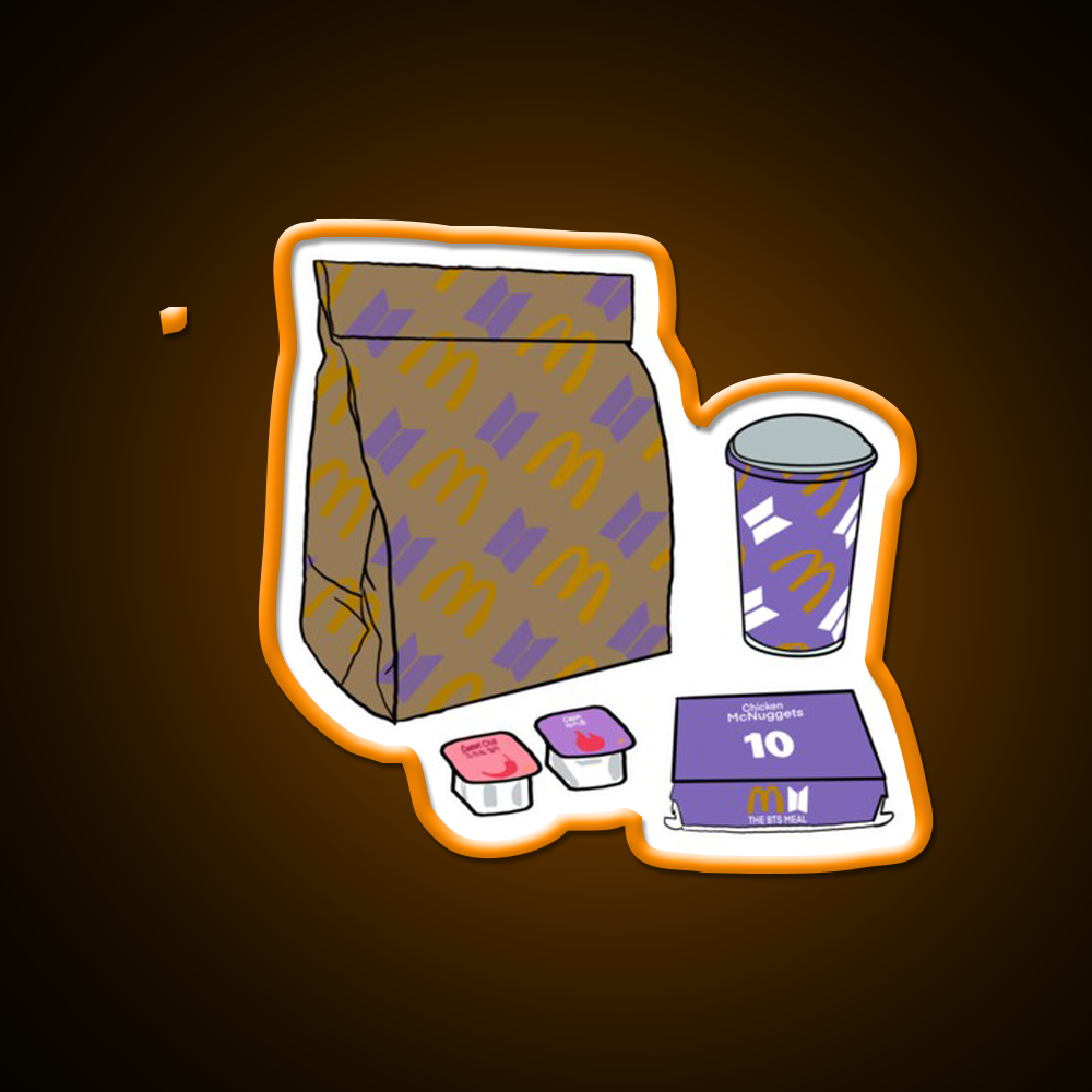 Bts Meals Fast Food Led Neon Sign For Burger Place Rgb Color