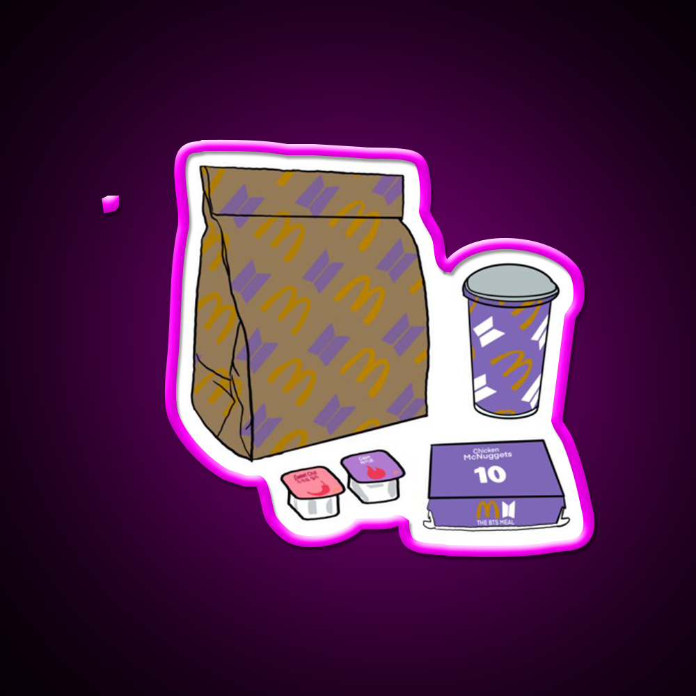 Bts Meals Fast Food Led Neon Sign For Burger Place Rgb Color