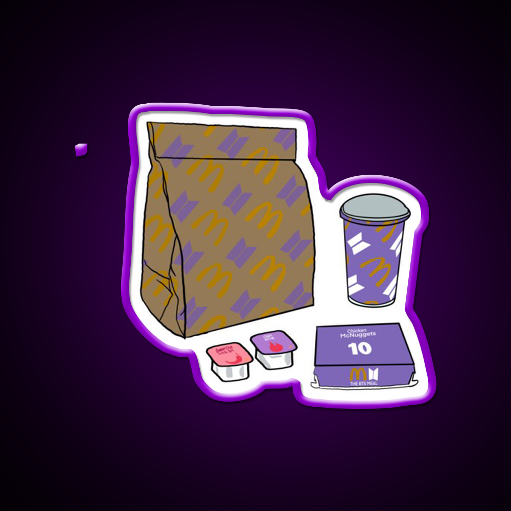 Bts Meals Fast Food Led Neon Sign For Burger Place Rgb Color