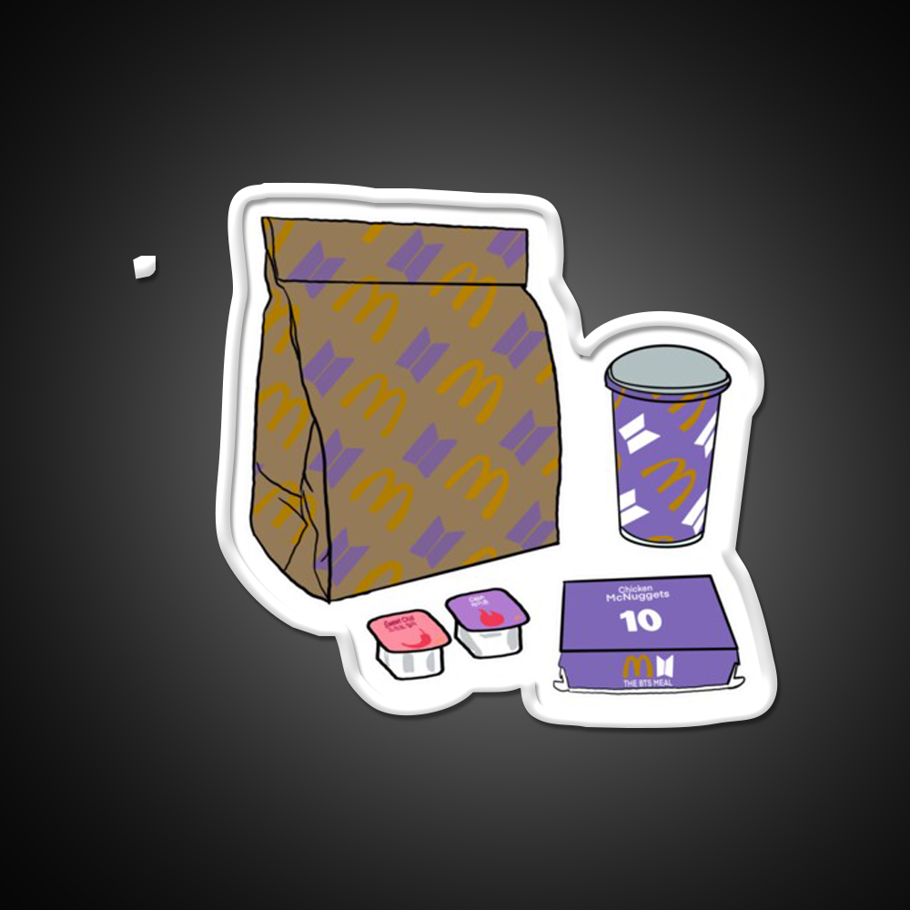 Bts Meals Fast Food Led Neon Sign For Burger Place Rgb Color