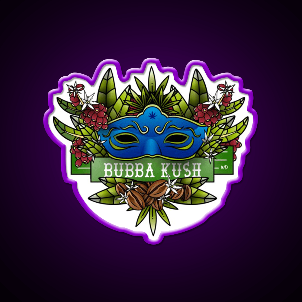 Bubba Kush Hemp Inspired Green Leaf Led Neon Sign Rgb Color - Shineneon