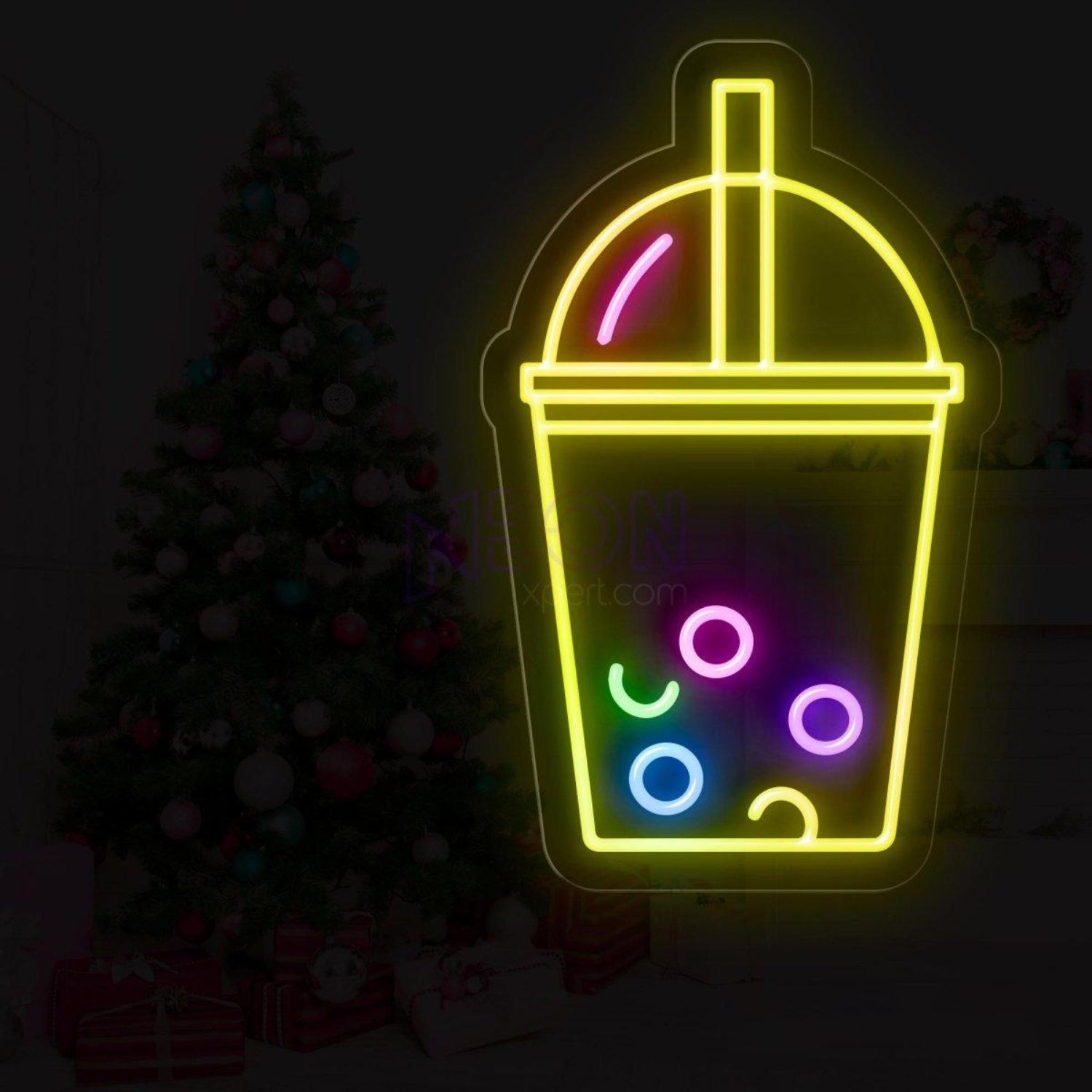 Bubble Tea Cup Led Neon Sign Pink Green Blue Boba Shop Decor | Shineneon