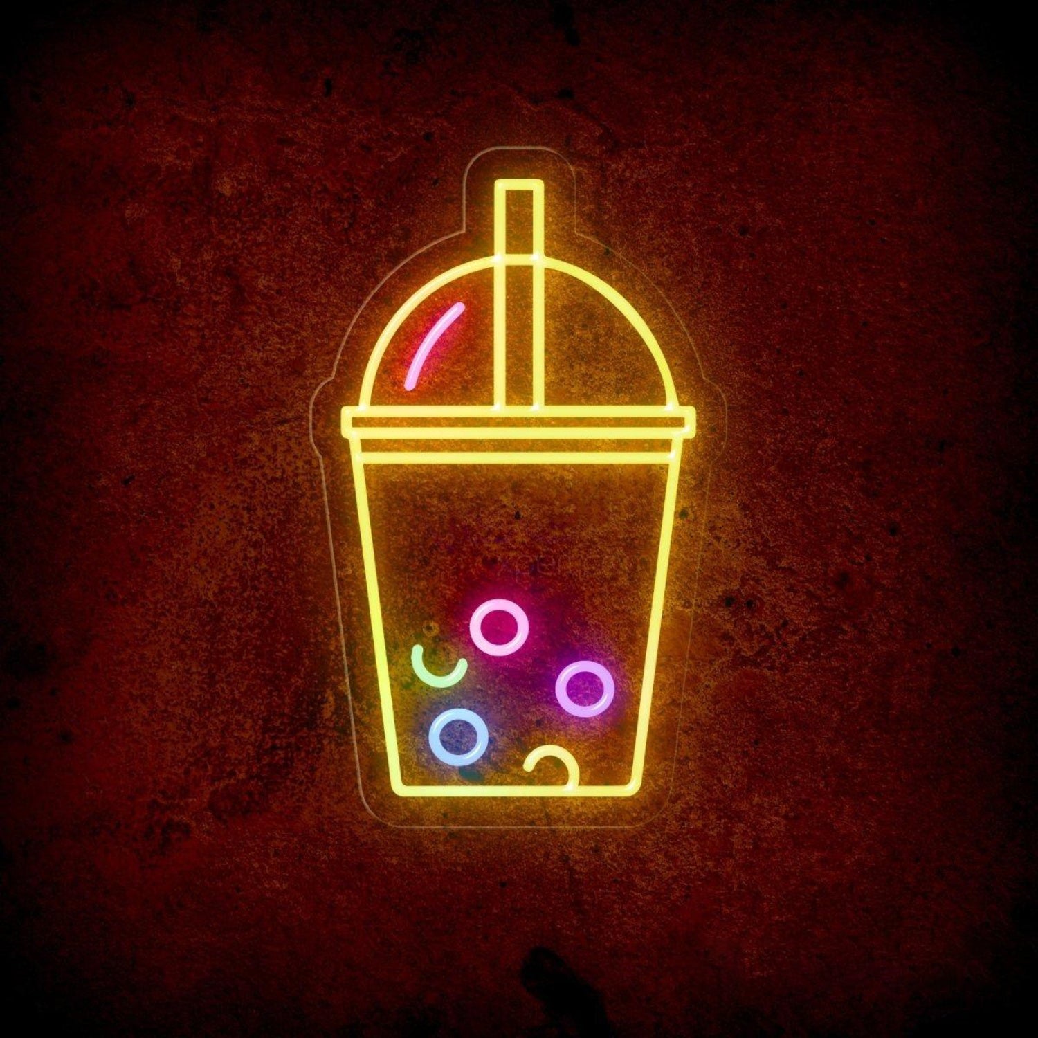 Bubble Tea Cup Led Neon Sign Pink Green Blue Boba Shop Decor | Shineneon