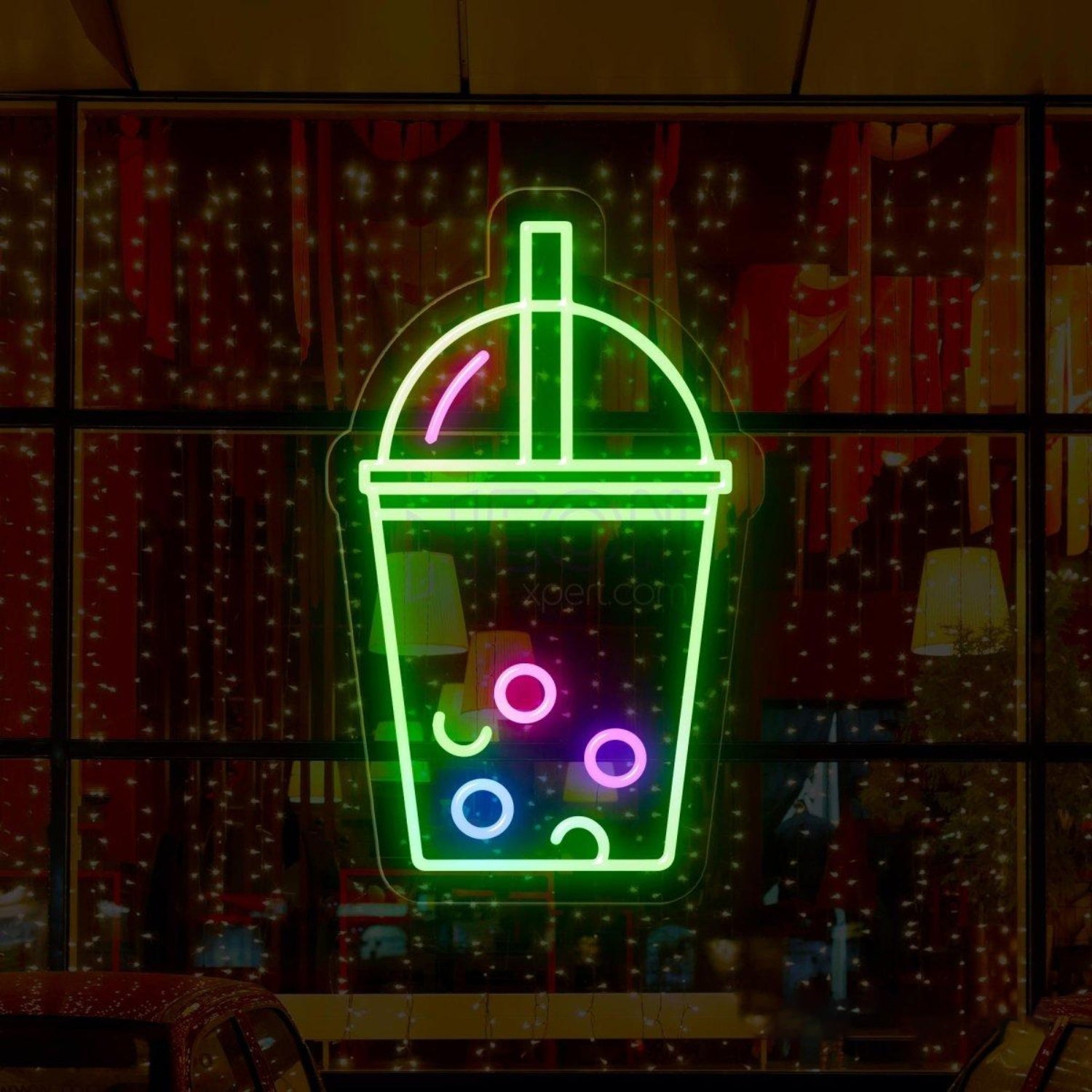 Bubble Tea Cup Led Neon Sign Pink Green Blue Boba Shop Decor | Shineneon