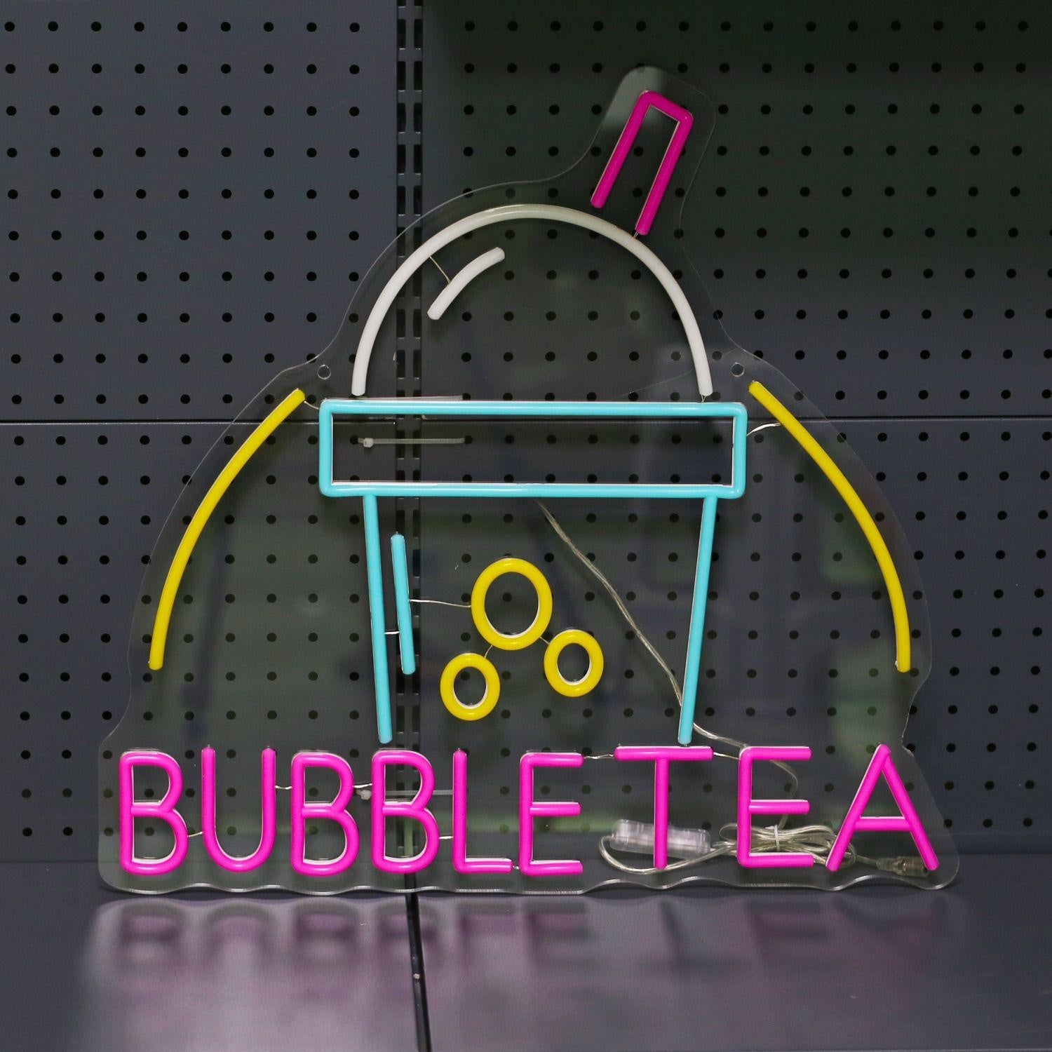 Bubble Tea Cup Pink Blue Yellow Led Neon Sign Shop Decor | Shineneon
