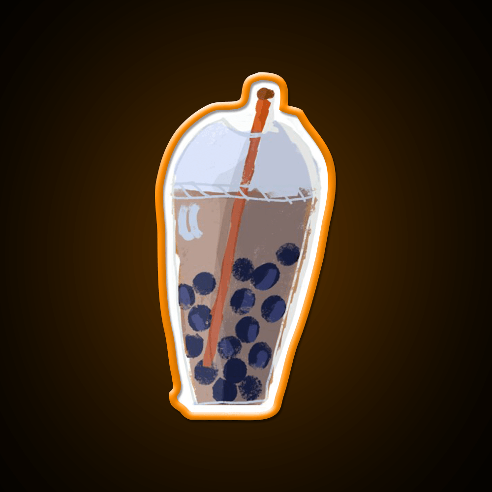 Bubble Tea Me Collage Animation Asian Cultural Led Neon Sign Rgb Color - Shineneon