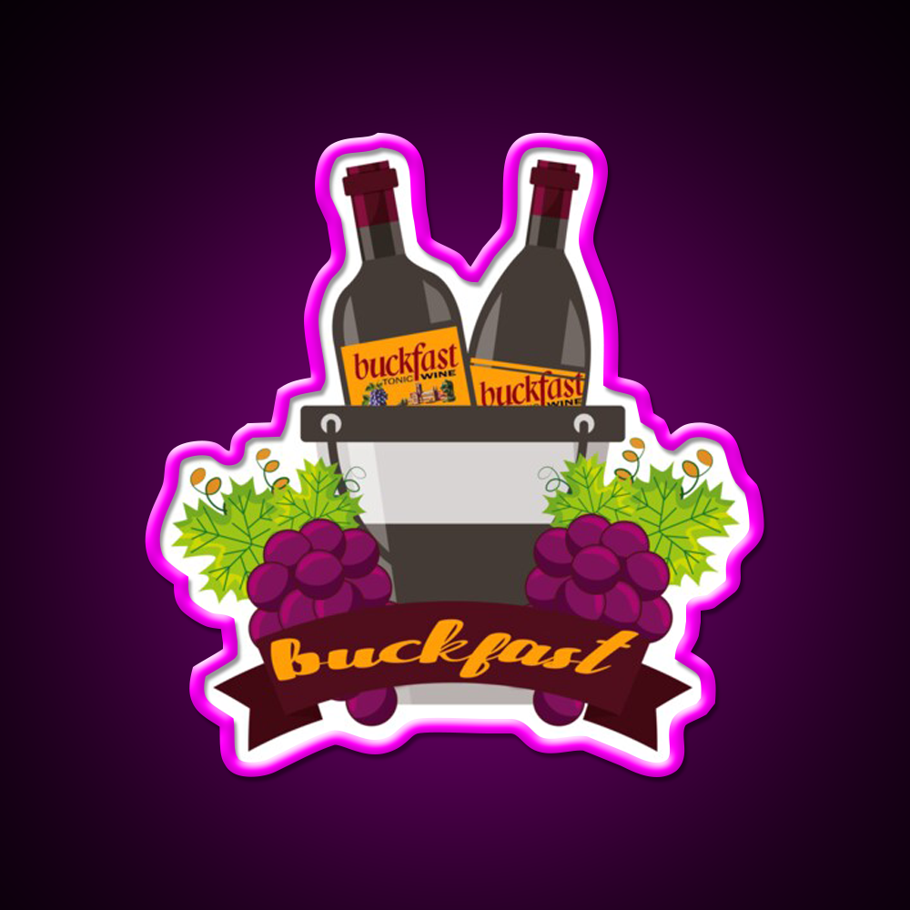 Buckfast Tonic Wine Beer Bar Decor Led Neon Sign Rgb Color - Neon sign mounted on wall in room