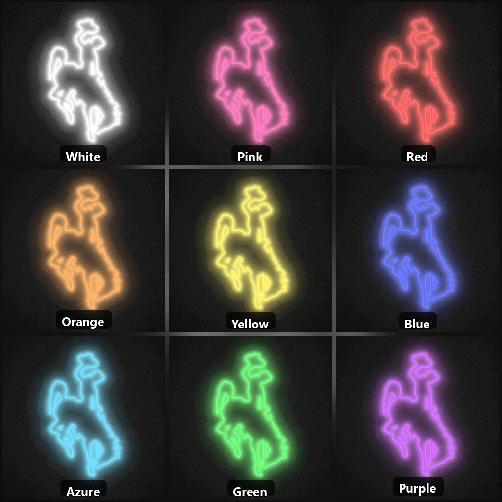 Bucking Horse Rider Vintage LED Neon Sign color grid