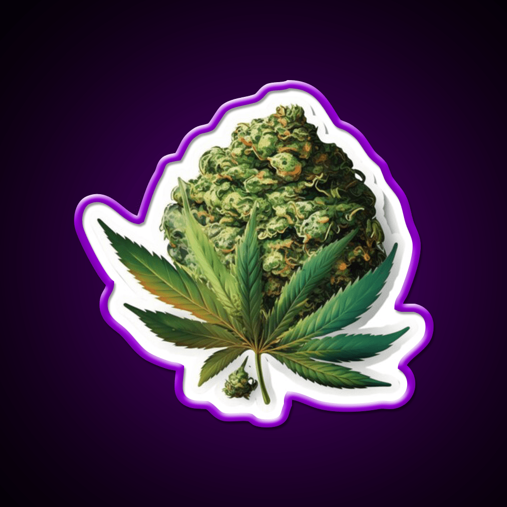 Bud Hemp Inspired Green Leaf Led Neon Sign Rgb Color - Shineneon