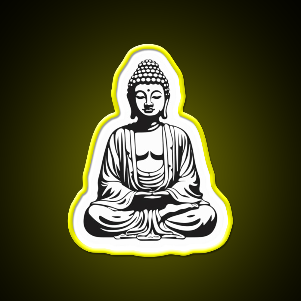 Buddha Buddhist Meditation Yoga Led Neon Sign For Home Rgb Color