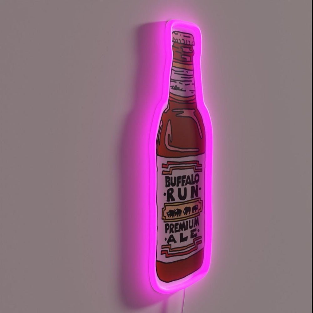 Buffalo Run Amber Ale Beer Bottle Rgb Led Neon Sign - Shineneon