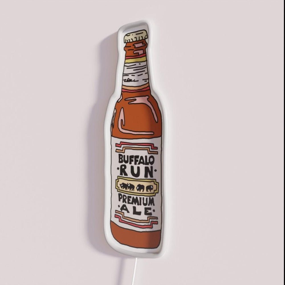 Buffalo Run Amber Ale Beer Bottle Rgb Led Neon Sign - Shineneon