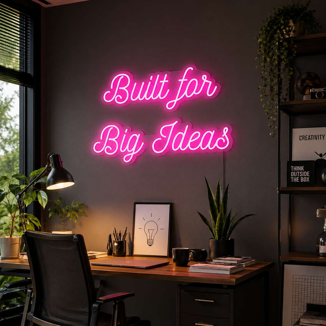 Built For Big Ideas Wall Decor LED Neon Sign - 03 Real Lifestyle Scene