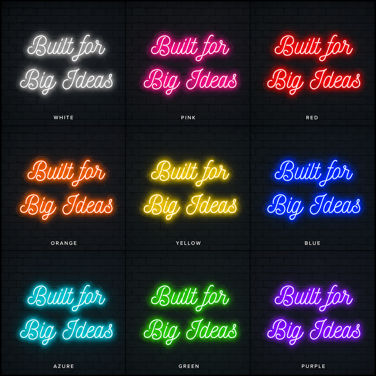 Built For Big Ideas Wall Decor LED Neon Sign - 05 Color Grid