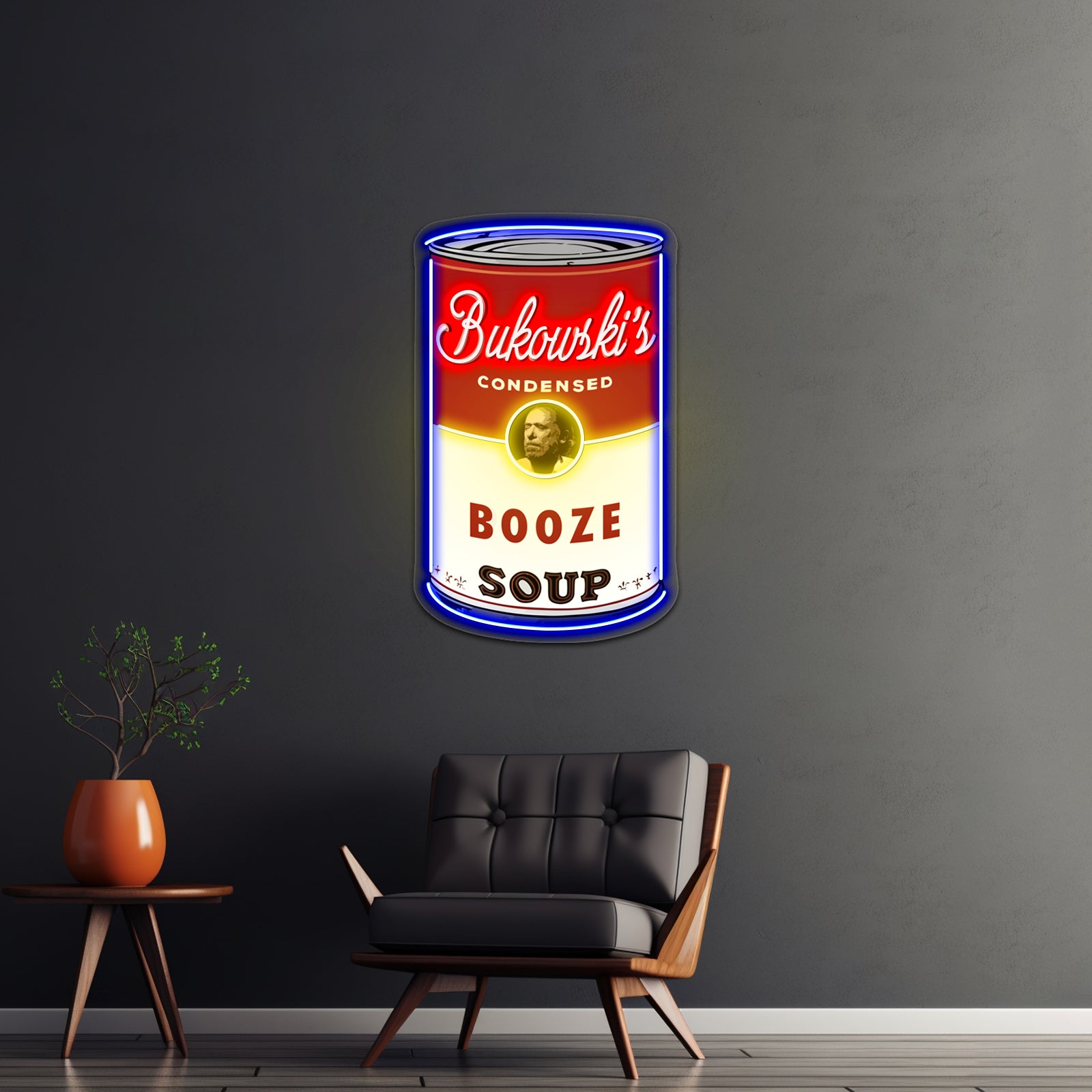 Bukowski Booze Soup Artwork Business Neon Sign | Shineneon