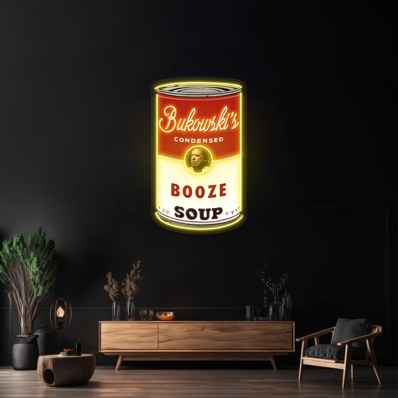 Bukowski Booze Soup Artwork Business Neon Sign | Shineneon