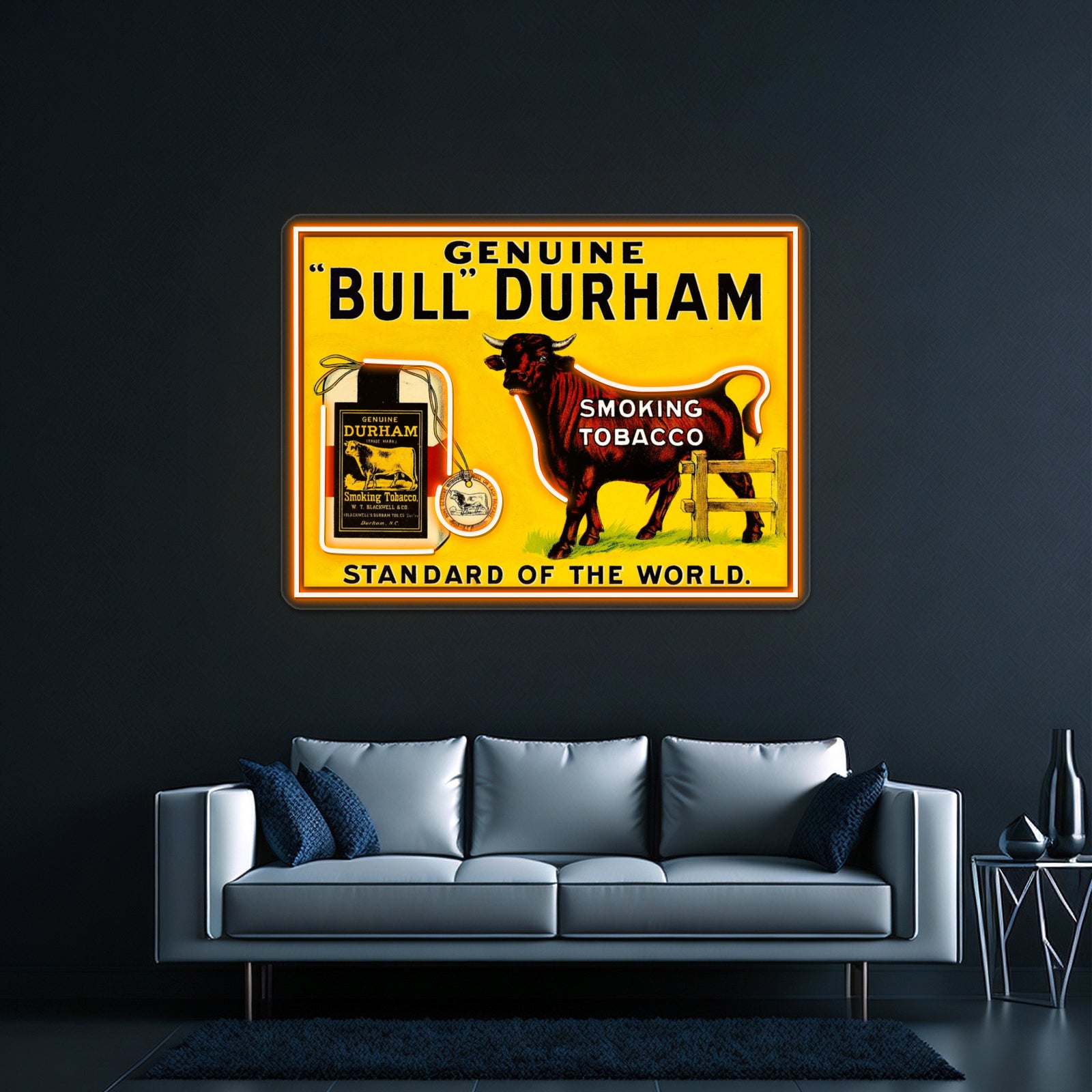 Bull Durham Vintage Smoking Tobacco Advertising Print Wall Artwork Neon Signs | Shineneon