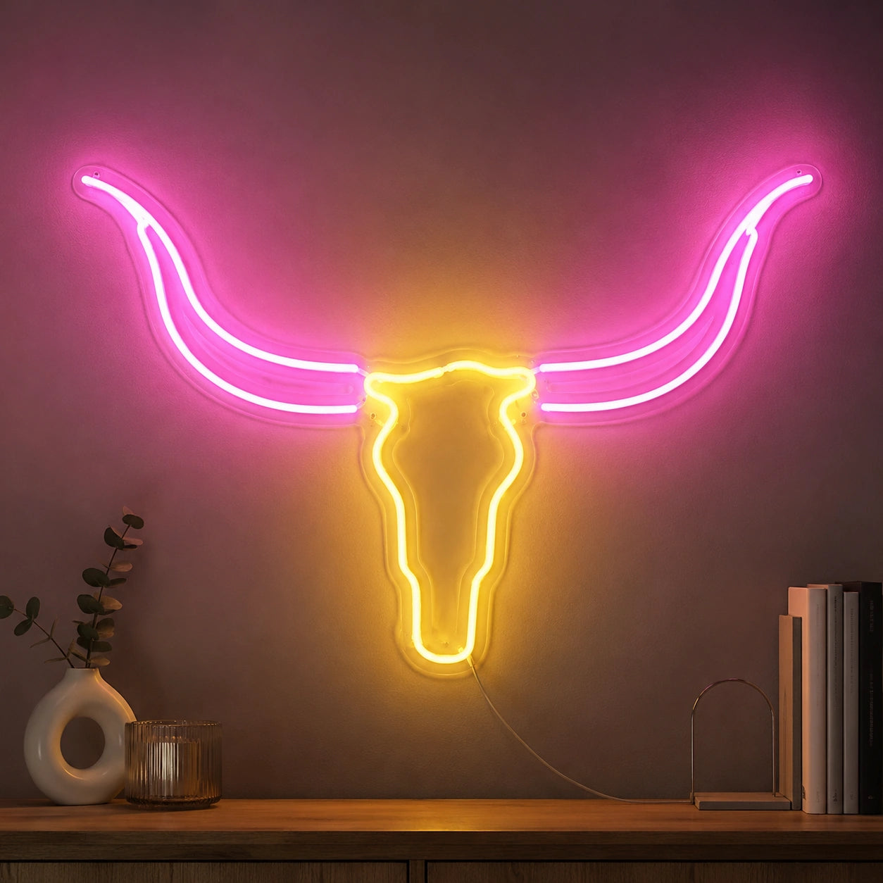 Bull Skull Neon Sign Wall Art LED Neon Sign high-converting product image