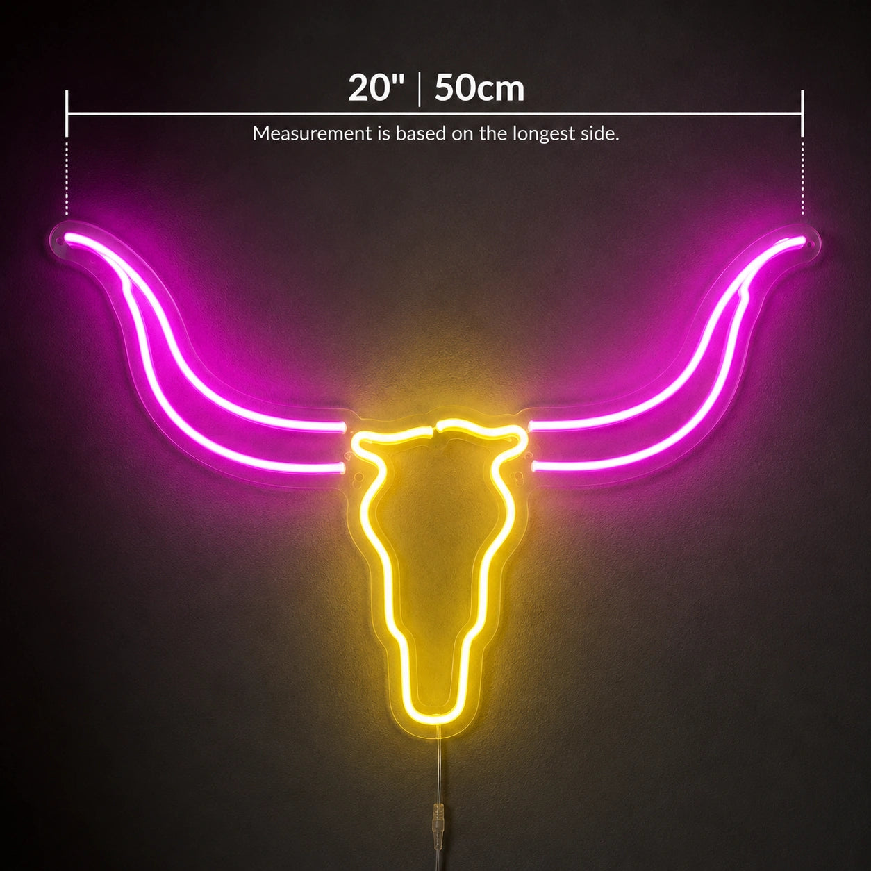 Bull Skull Neon Sign Wall Art LED Neon Sign size image
