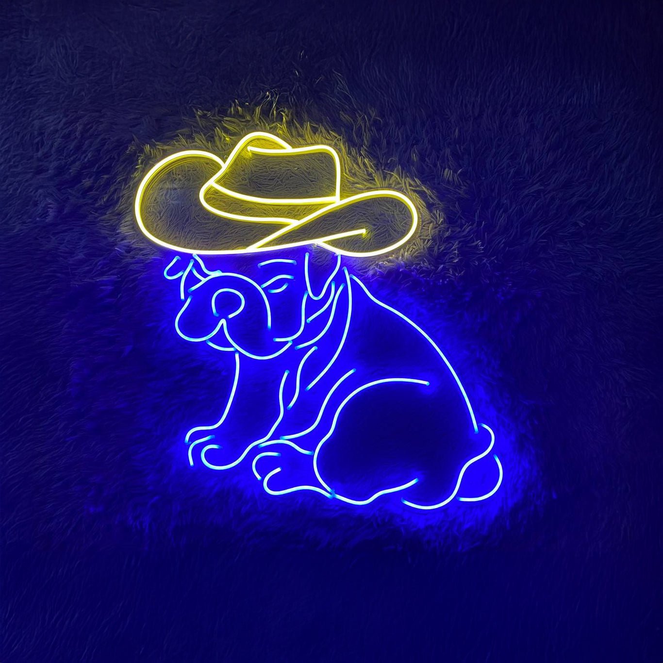 Bulldog Cowboy Led Sign - Shineneon