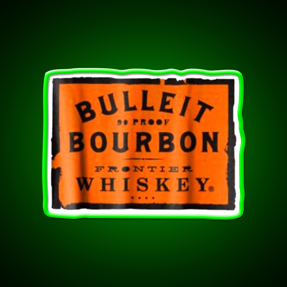 Bulleit Bourbon Frontier Whiskey Wine Whiskey Drink Bar Led Neon Sign Rgb Color
