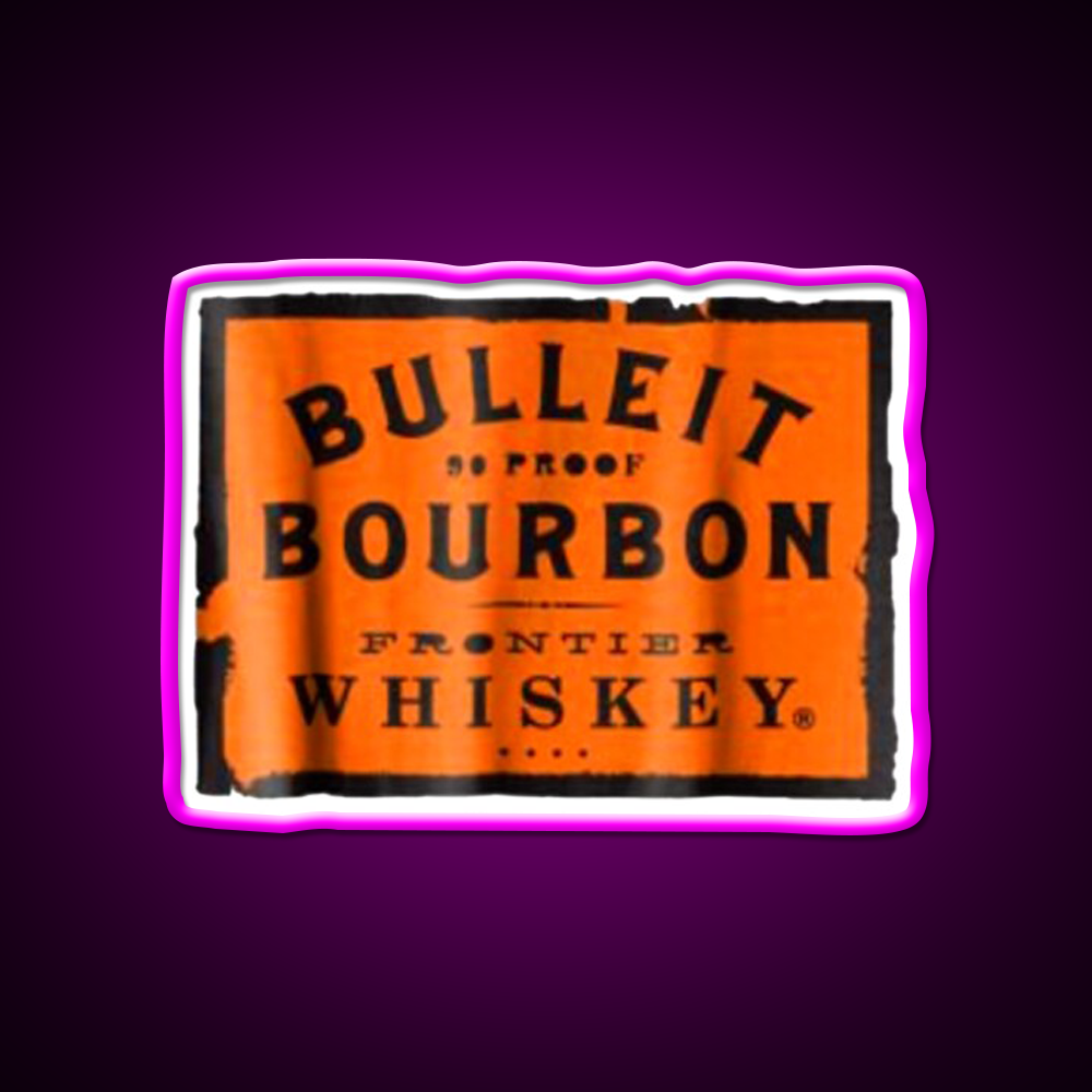 Bulleit Bourbon Frontier Whiskey Wine Whiskey Drink Bar Led Neon Sign Rgb Color
