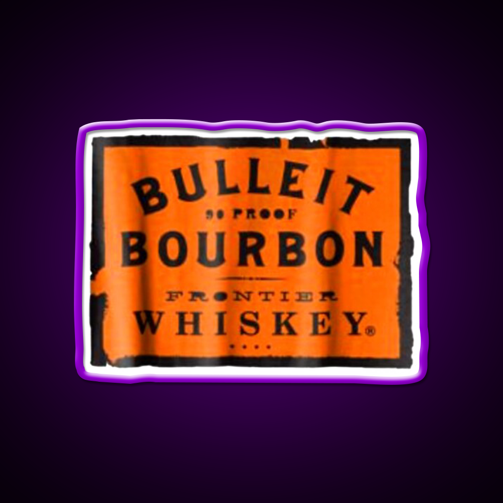 Bulleit Bourbon Frontier Whiskey Wine Whiskey Drink Bar Led Neon Sign Rgb Color
