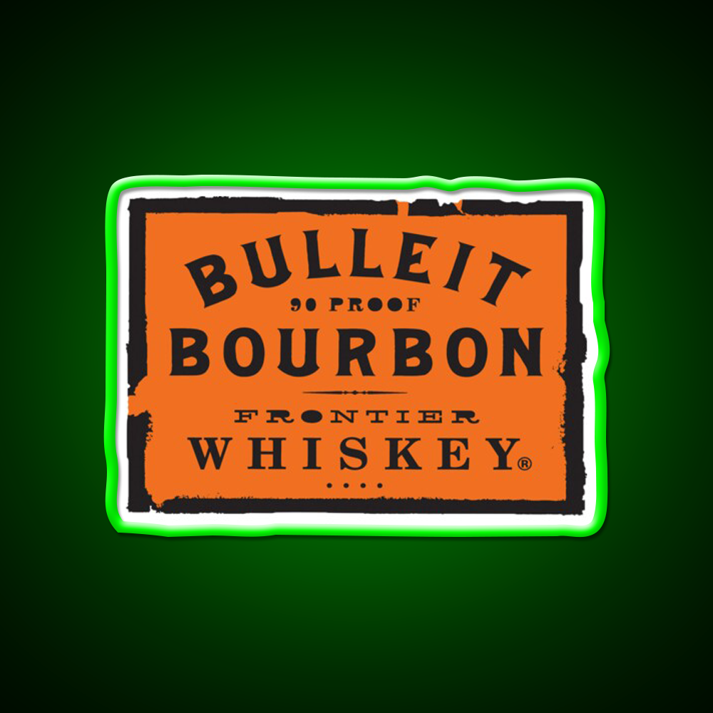 Bulleit Bourbon Whiskey Drink Bar Led Neon Sign Rgb Color
