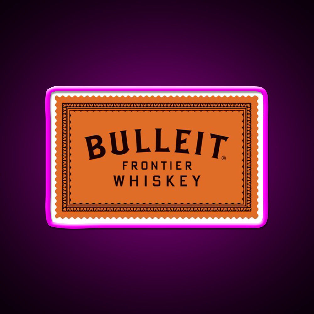 Bulleit Bourbon Whiskey Drink Bar Led Neon Sign Wall Art Rgb Color