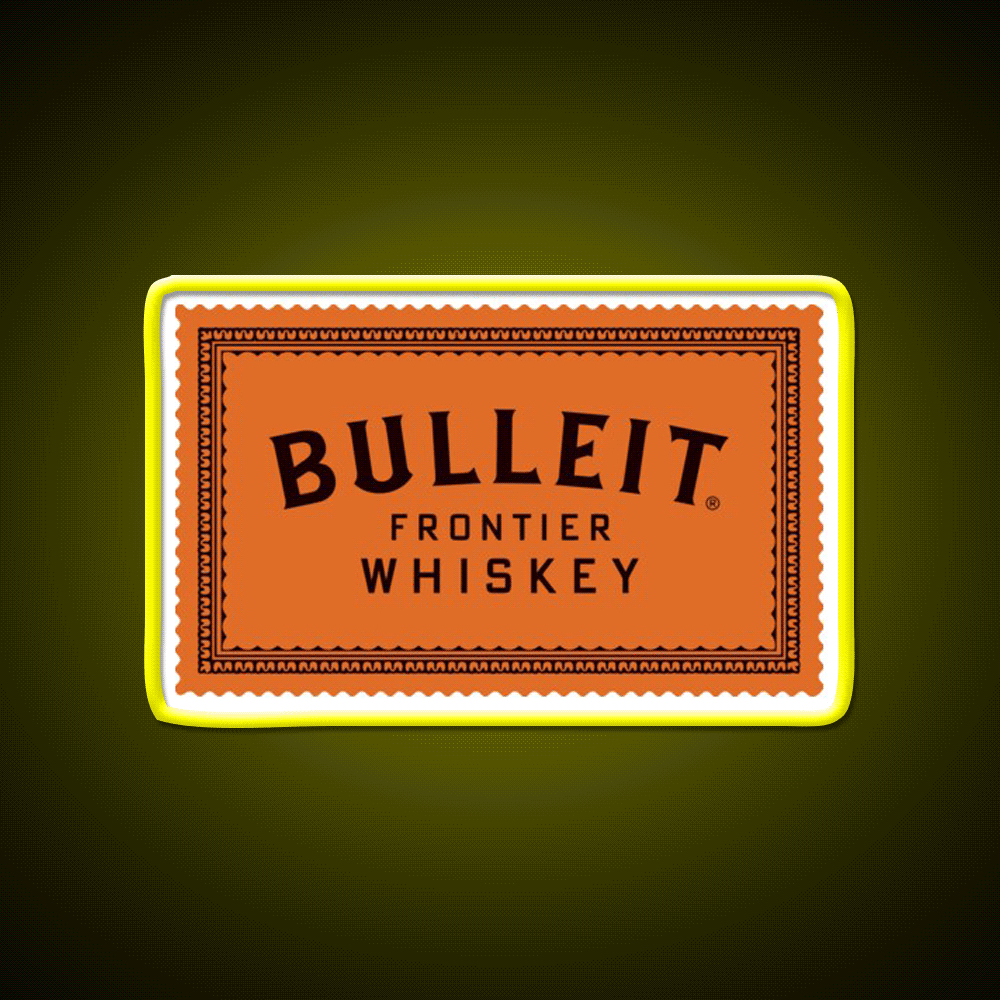 Bulleit Bourbon Whiskey Drink Bar Led Neon Sign Wall Art Rgb Color