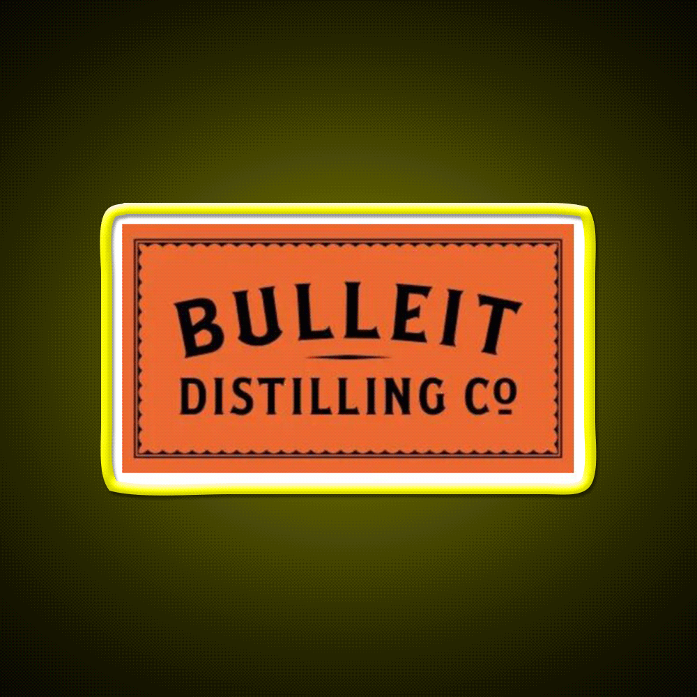 Bulleit Distilling Co Bourbon Beer Bar Decor Led Neon Sign Rgb Color - Custom LED neon sign front view
