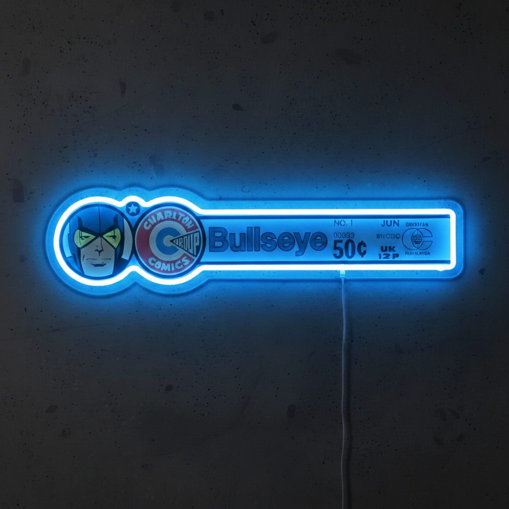 ShineNeon™ Retro Bullseye Comic Ledger LED Neon Sign - Superhero Wall Decor