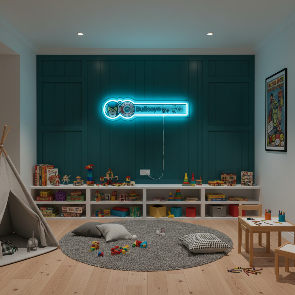 ShineNeon™ Retro Bullseye Comic Ledger LED Neon Sign - Superhero Wall Decor