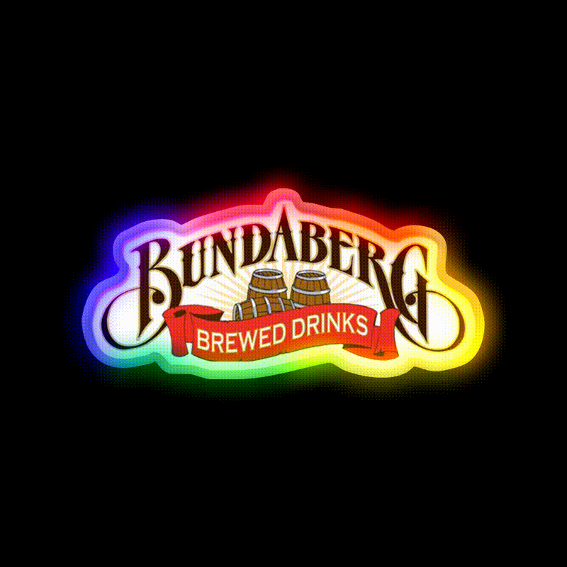 Bundaberg Brewed Drinks Beer Bar Decor Led Neon Sign Rgb Color - LED neon sign close-up detail