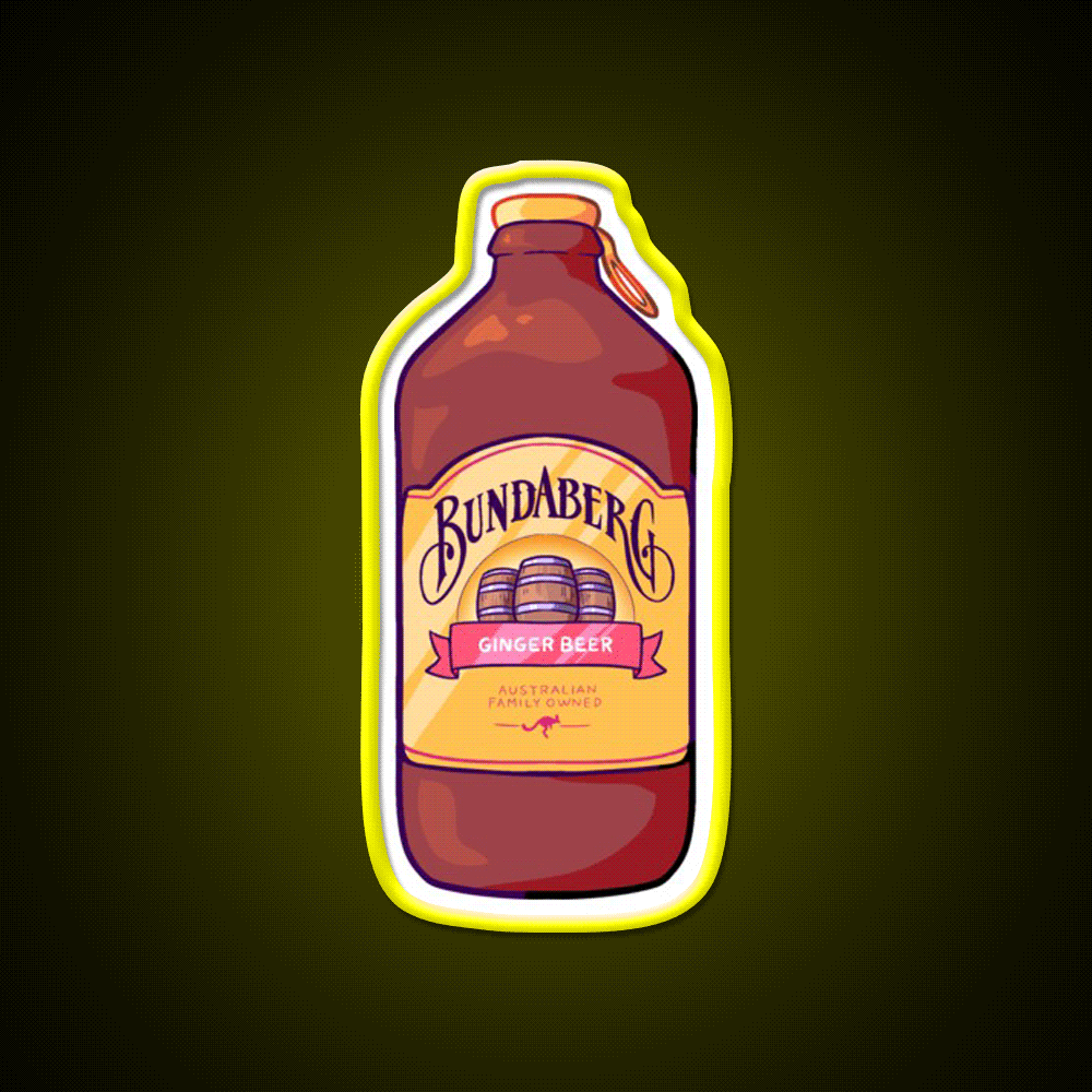 Bundaberg Ginger Beer Bar Decor Led Neon Sign Rgb Color - Custom LED neon sign front view