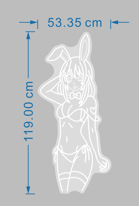 Bunny Girl Custom LED Neon Sign Picture Color - Shineneon