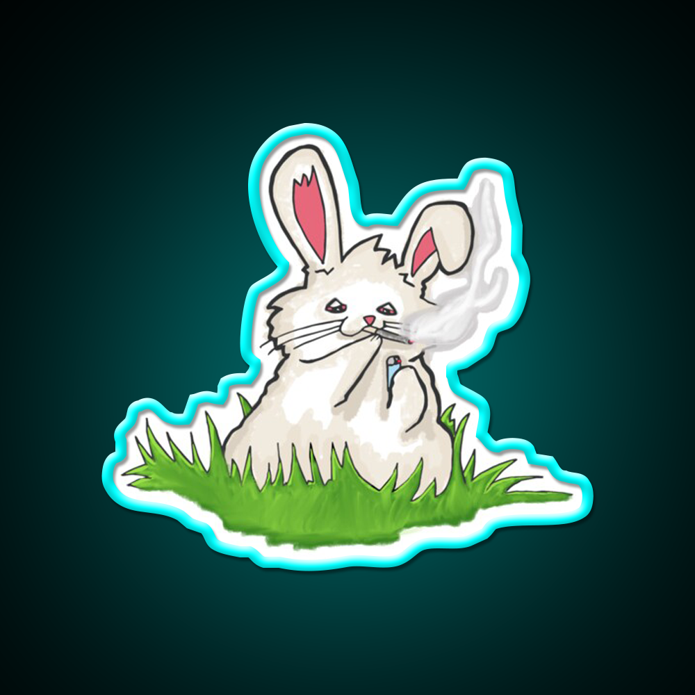 Bunny Hemp Inspired Green Leaf Led Neon Sign Rgb Color - Size and dimension reference