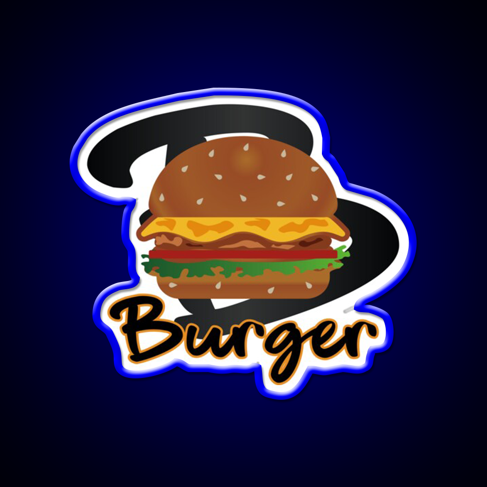 Burger America Fast Food Led Neon Sign For Burger Place Rgb Color