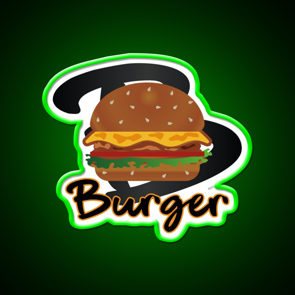 Burger America Fast Food Led Neon Sign For Burger Place Rgb Color