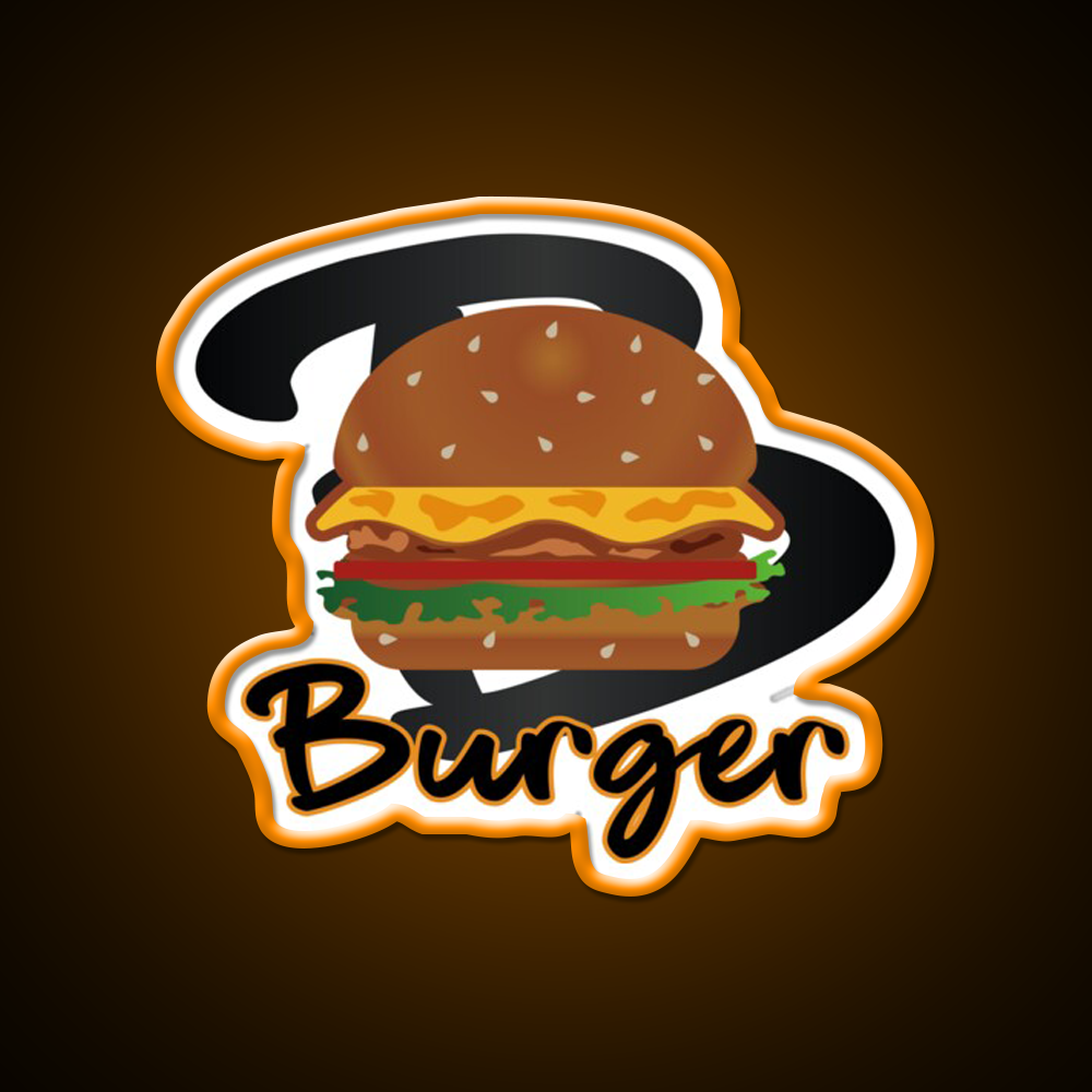 Burger America Fast Food Led Neon Sign For Burger Place Rgb Color