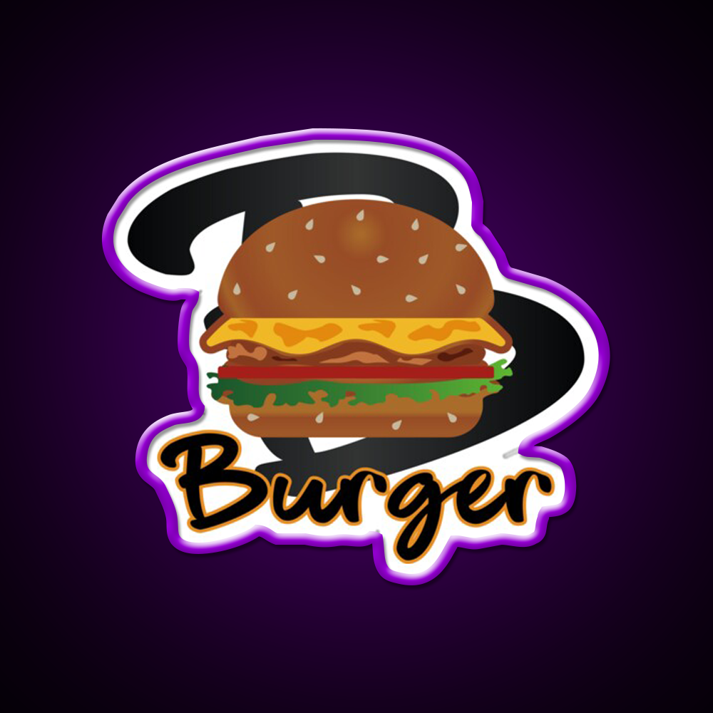 Burger America Fast Food Led Neon Sign For Burger Place Rgb Color