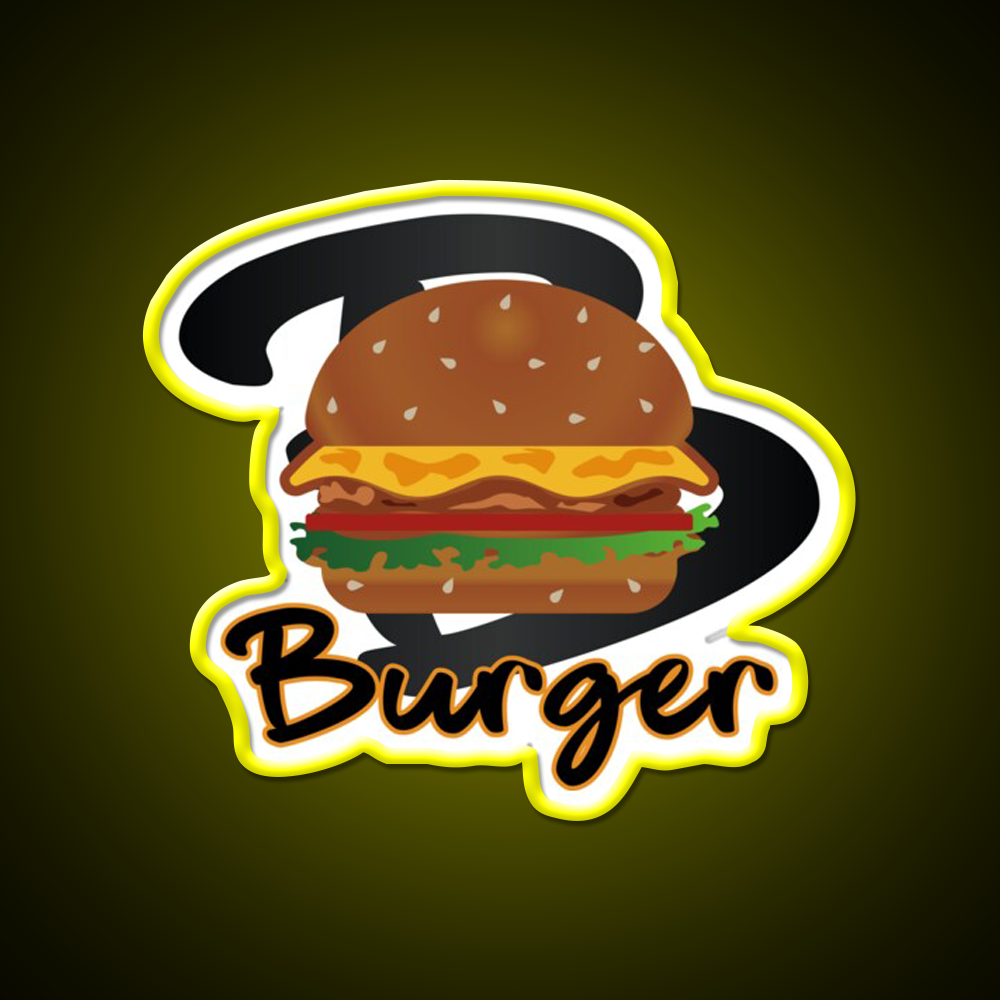 Burger America Fast Food Led Neon Sign For Burger Place Rgb Color