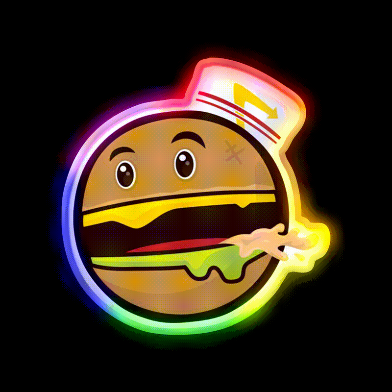 Burger Animal Fast Food Led Neon Sign For Burger Place Rgb Color