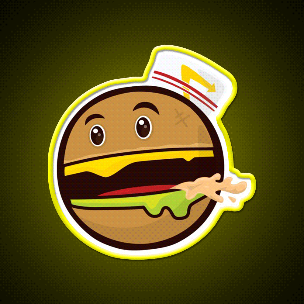 Burger Animal Fast Food Led Neon Sign For Burger Place Rgb Color