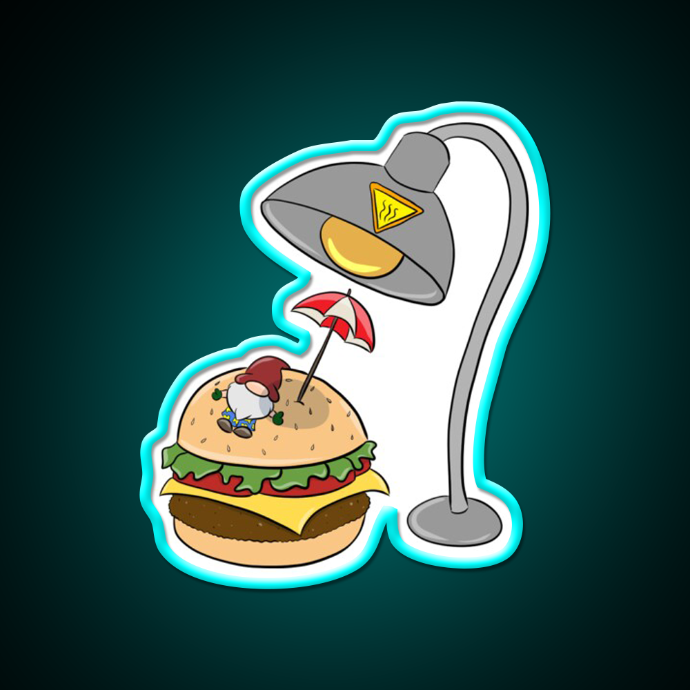 Burger Bathing Fast Food Led Neon Sign For Burger Place Rgb Color