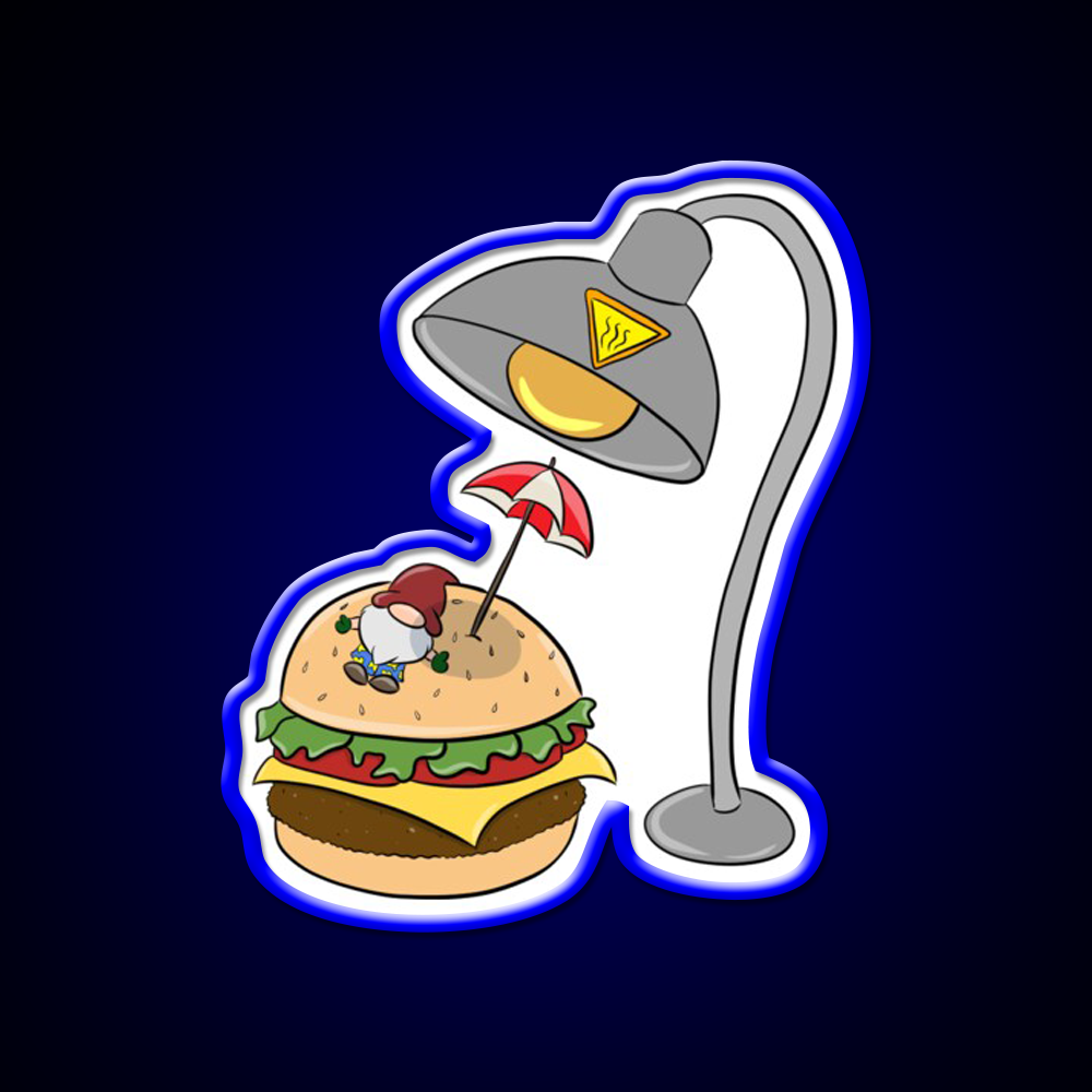 Burger Bathing Fast Food Led Neon Sign For Burger Place Rgb Color