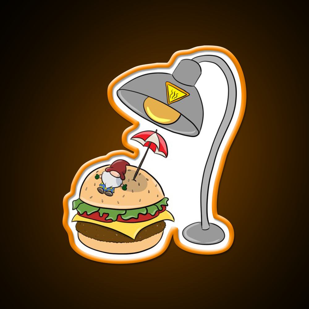 Burger Bathing Fast Food Led Neon Sign For Burger Place Rgb Color