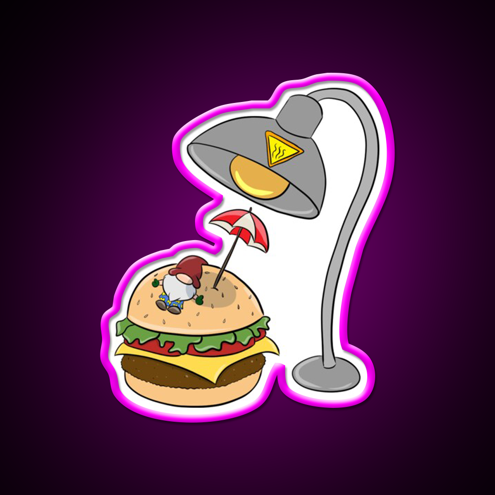 Burger Bathing Fast Food Led Neon Sign For Burger Place Rgb Color