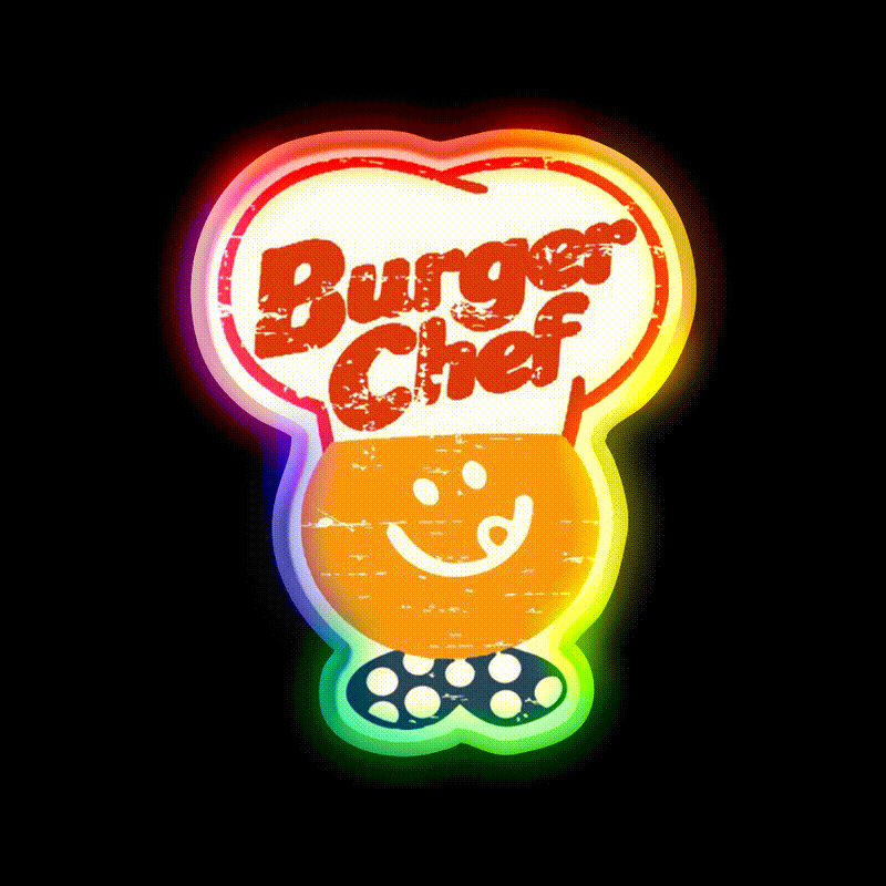 Burger Chef Fast Food Led Neon Sign For Burger Place Rgb Color